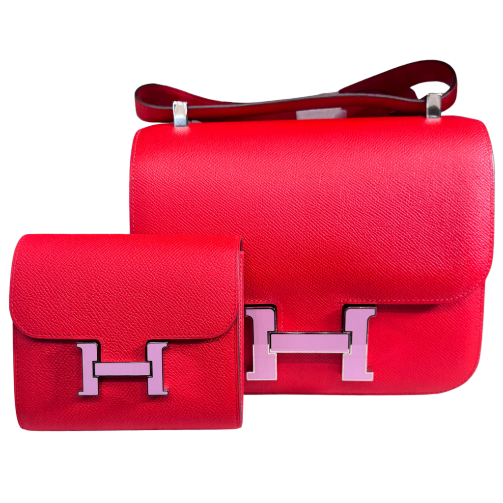 Hermès Constance III Rouge de Coeur Red Epsom 24CM Mauve Sylvestre Enamel Hardware (2019)