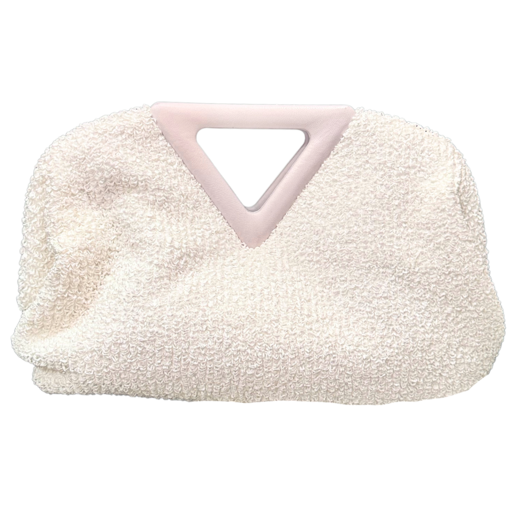 Bottega Veneta White Curly Raffia Point Bag