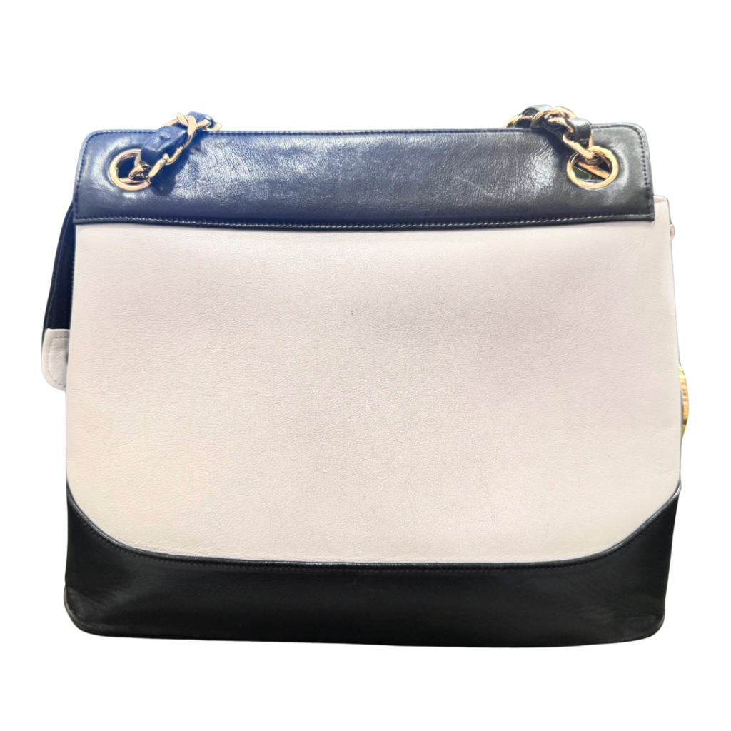 Chanel Black & White Leather Shoulder Bag (Vintage)