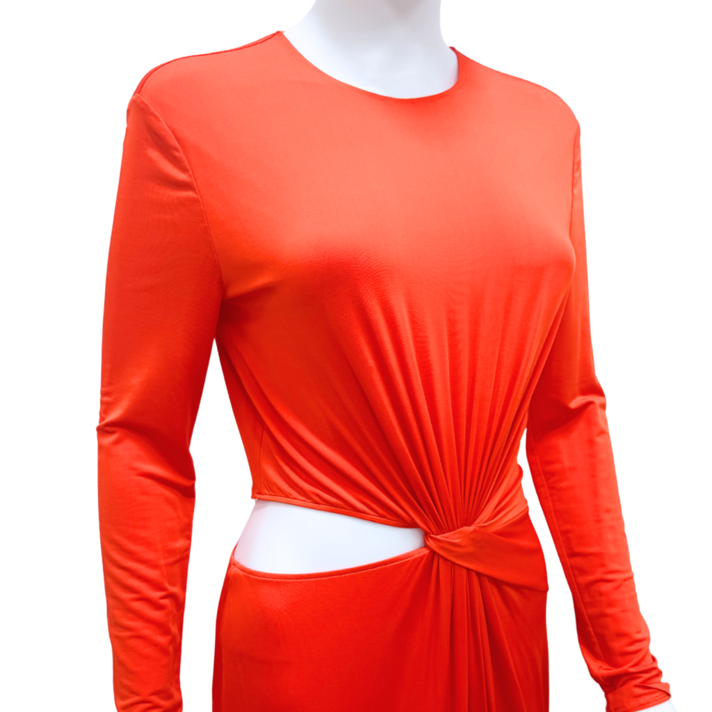 Ralph Lauren Purple Label Orange Maxi Cutout Twist Dress, M