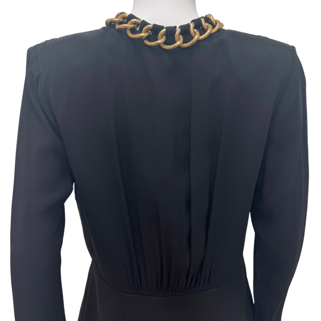 Givenchy Black Viscose Gold Chain Dress, 40 (NWT)