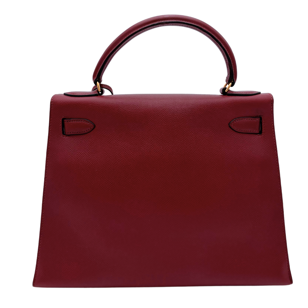 Hermès Kelly Rouge H 28CM Gold HW (1990)