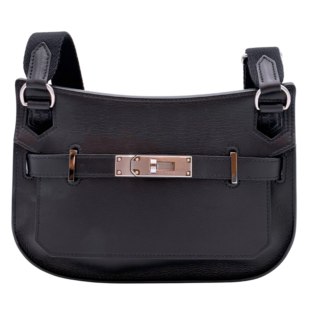Hermès Jypsiere Black Box Calf 23CM Palladium HW