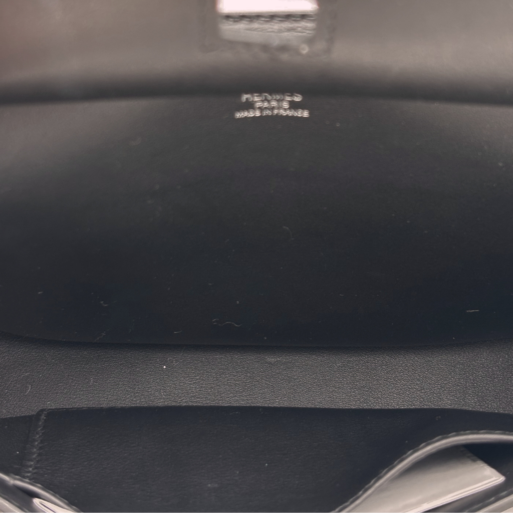 Hermès Jypsiere Black Box Calf 23CM Palladium HW
