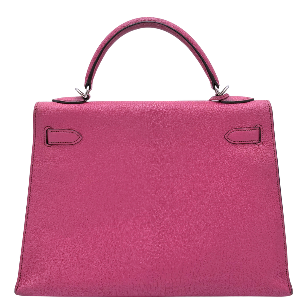 Hermès Kelly Pink Chevre de Coramandell 32CM Palladium HW (2005)