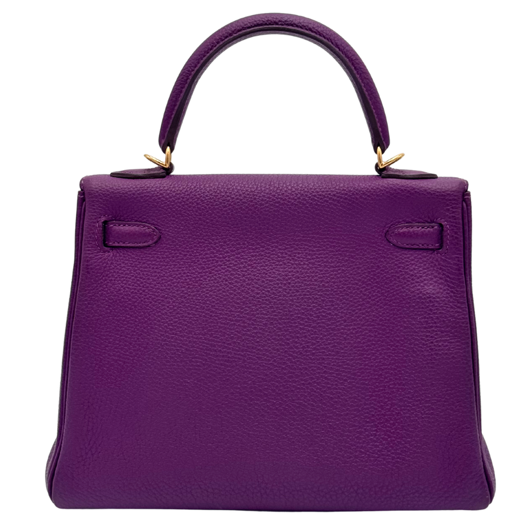 Hermès Kelly Plum Togo 25CM Gold HW