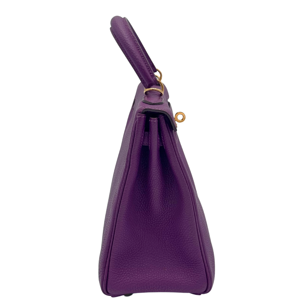 Hermès Kelly Plum Togo 25CM Gold HW