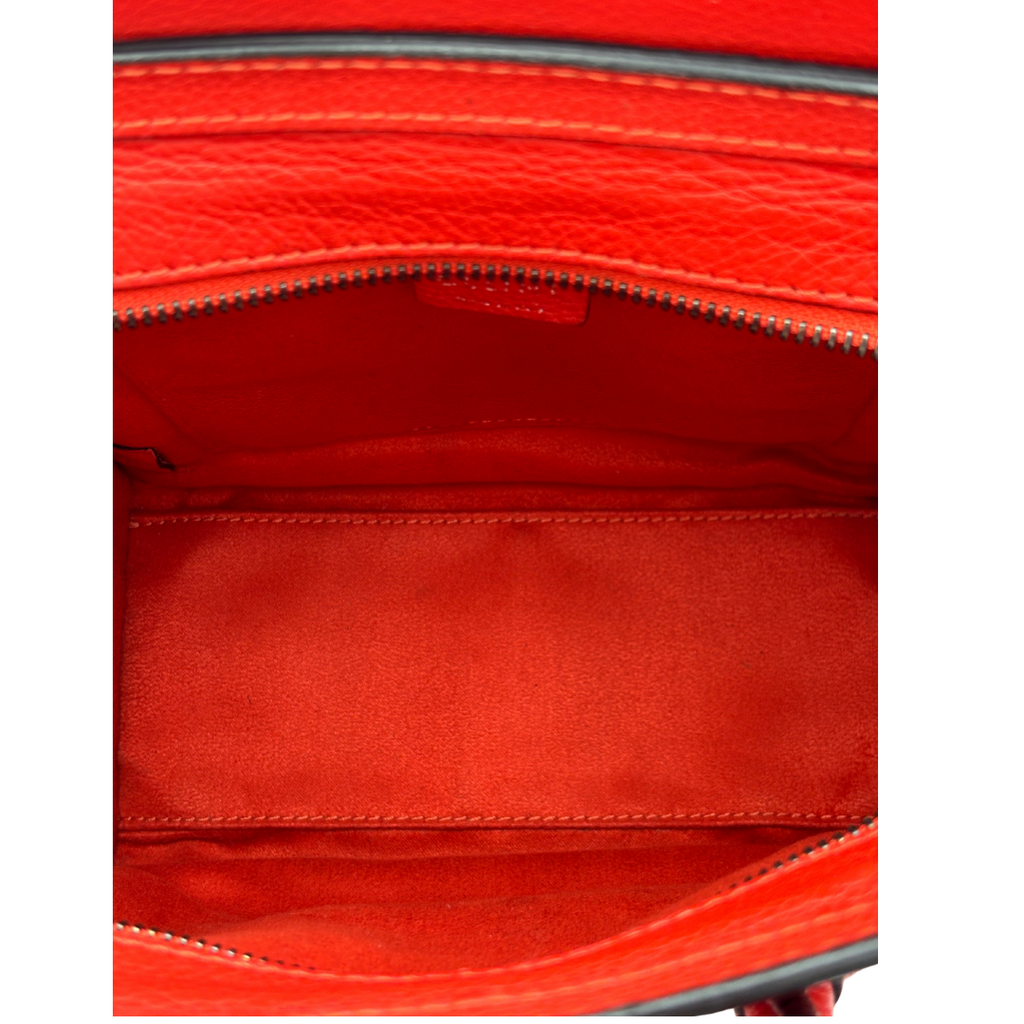 Celine Poppy Orange Nano Luggage Tote