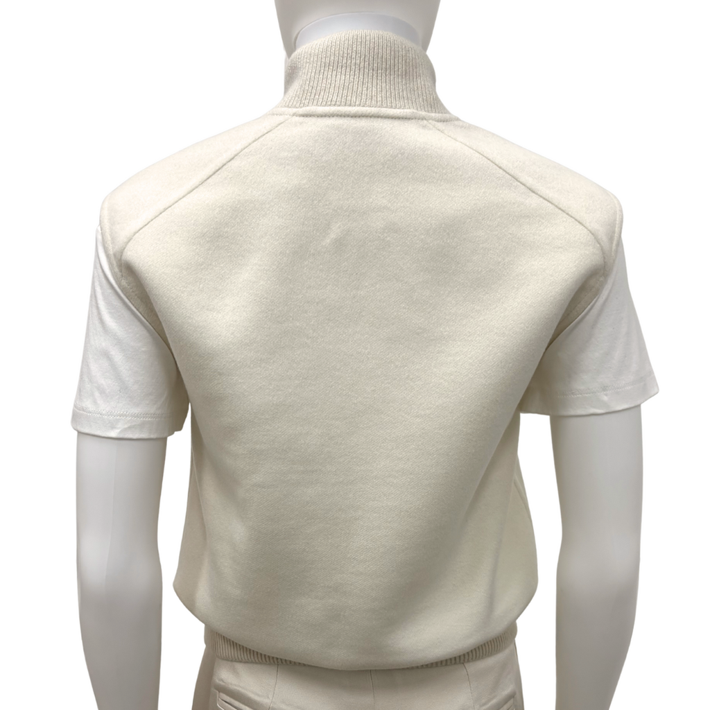 Hermès Sleeveless Short Cream Cashmere Bomber Jacket, 34