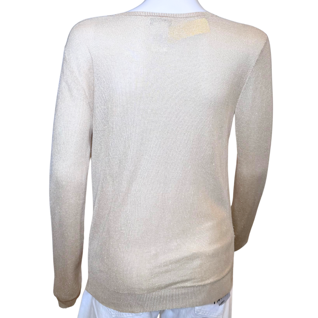 CelineGold Silk Blend V-Neck Sweater, M (2010-2012)