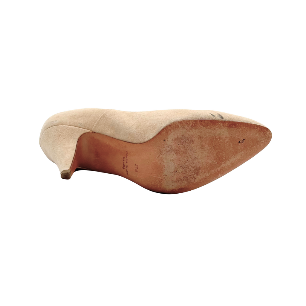 Mansur Gavriel Beige Suede Pumps, 37.5