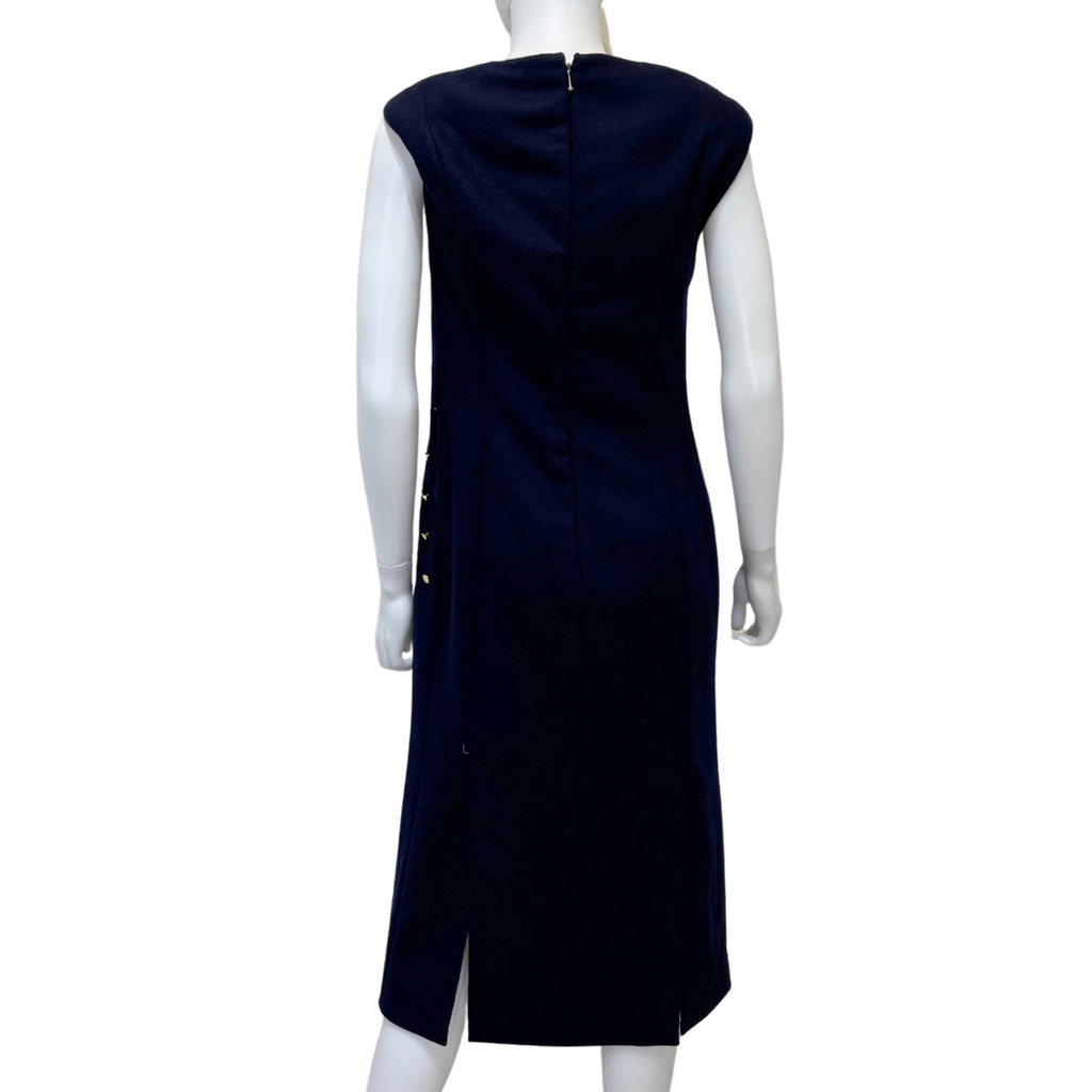 Thom Browne Calf Length Navy Wool Dress, 46 (NWT)