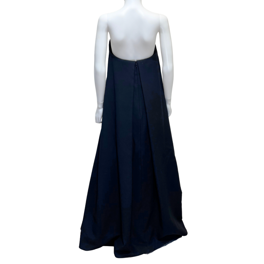 Celine Black Silk Blend Bustier Mini Dress With Sequin Lined Cape, 36 (FW 2024)