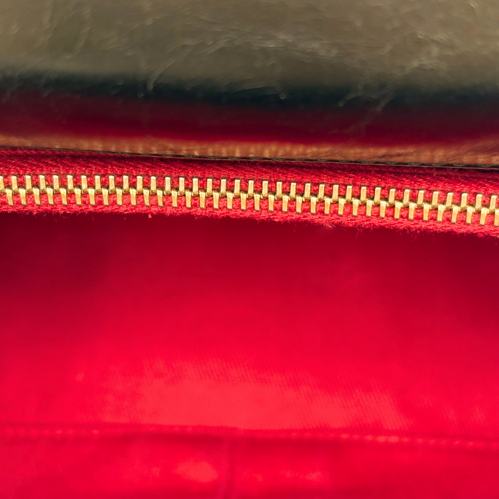 Chanel Black Glazed Calfskin Chevron Top Handle Bag