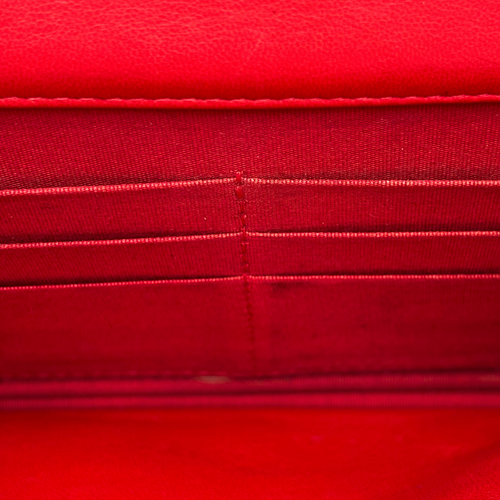 Chanel Red Quilted Leather LeBoy WOC