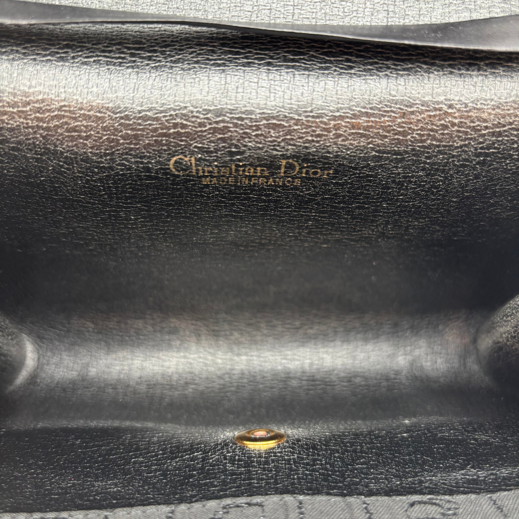 Christian Dior Black Canvas Logo Crossbody