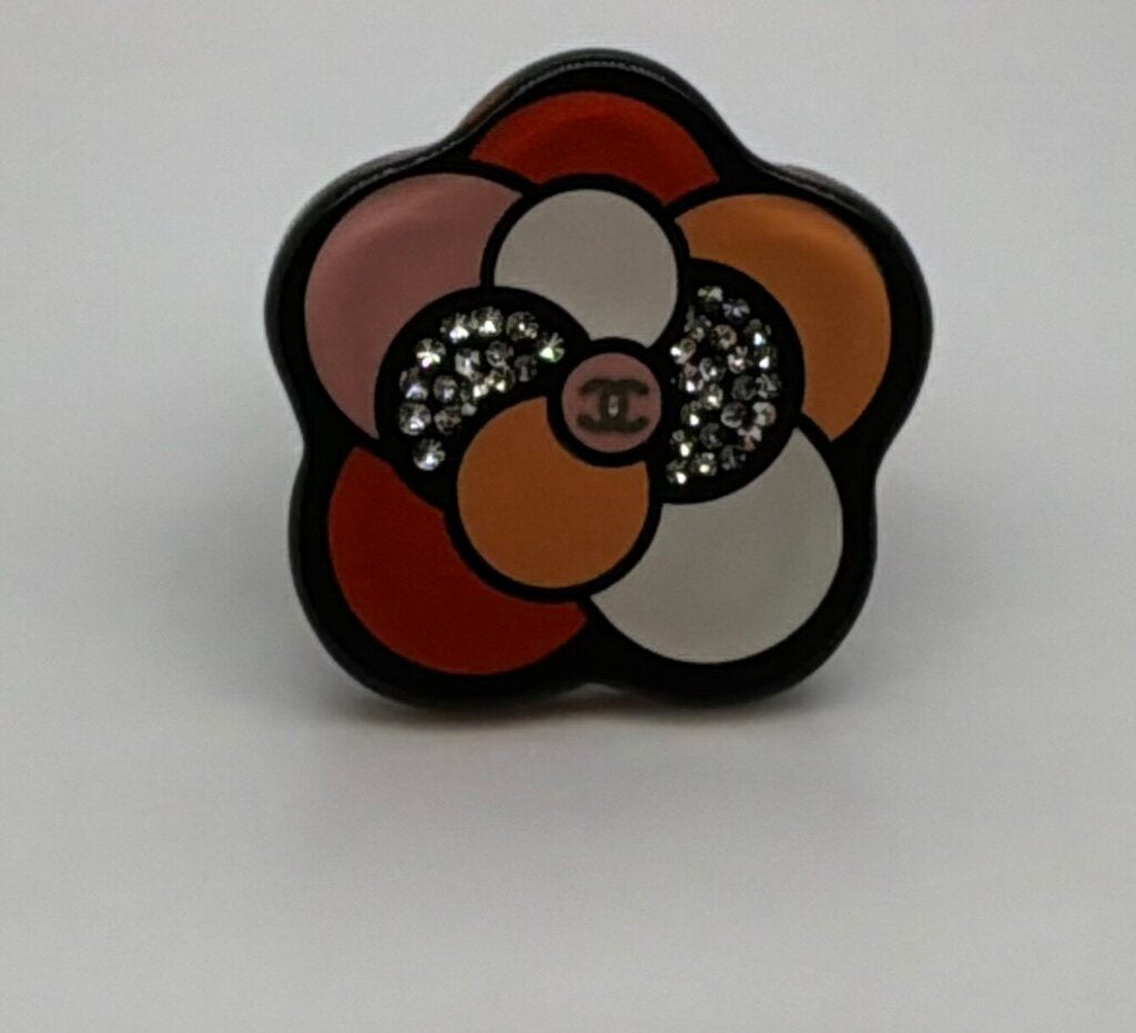 Multicolor Resin Camellia Ring