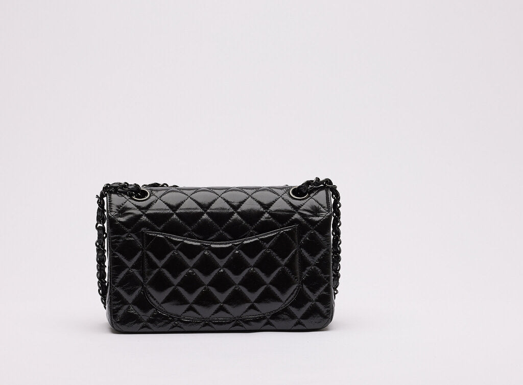 Chanel Glazed Calfskin So Black Small