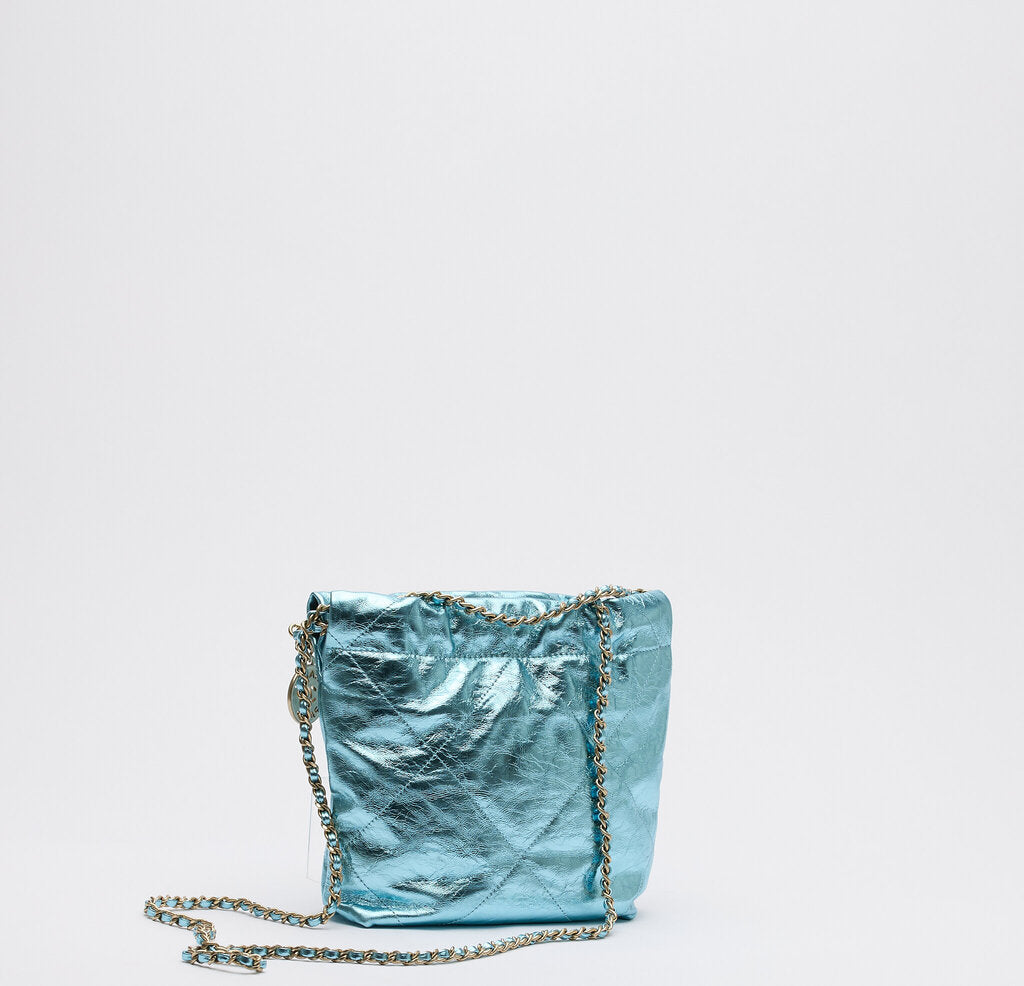 Chanel Metallic Blue Mini 22