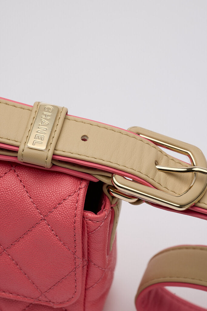 Chanel Caviar Pink Mini Rectangle Flap