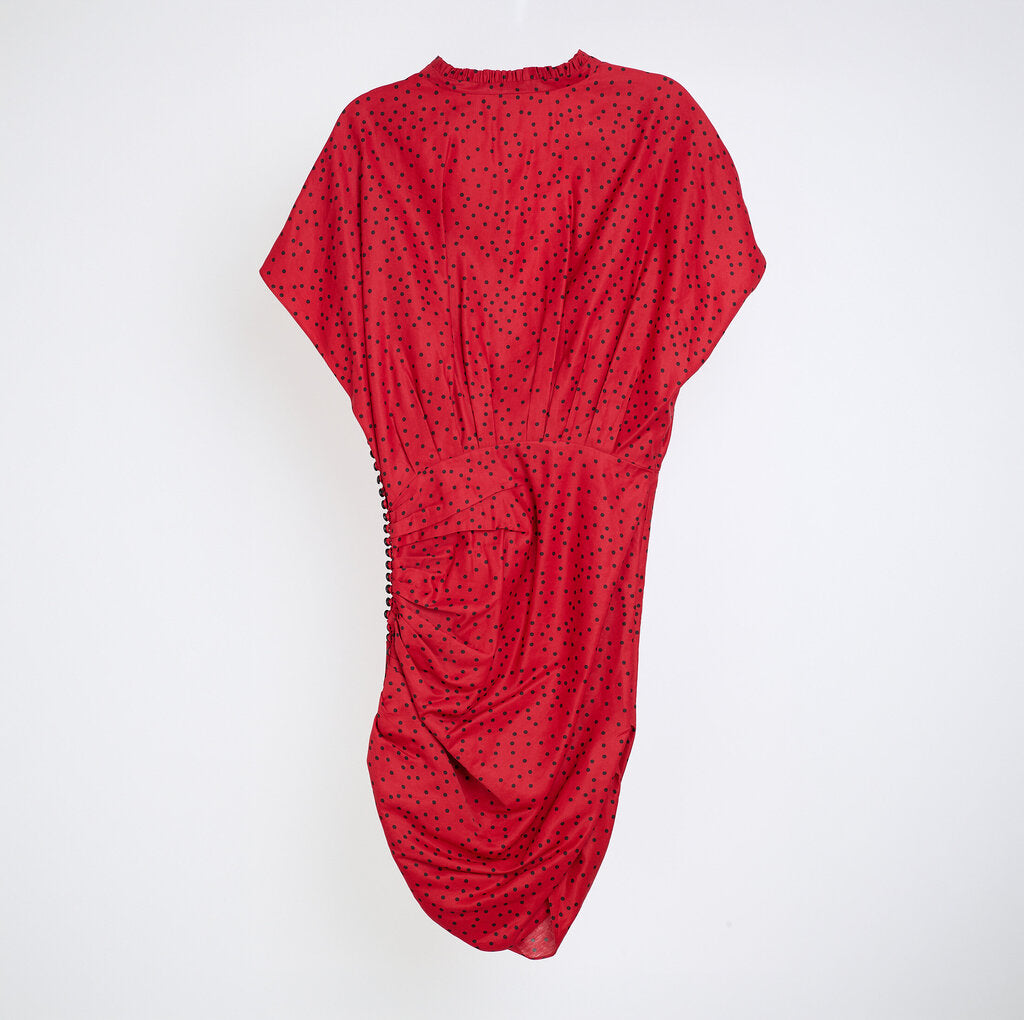 Magda Butrym Red & Black Polkadot Dress
