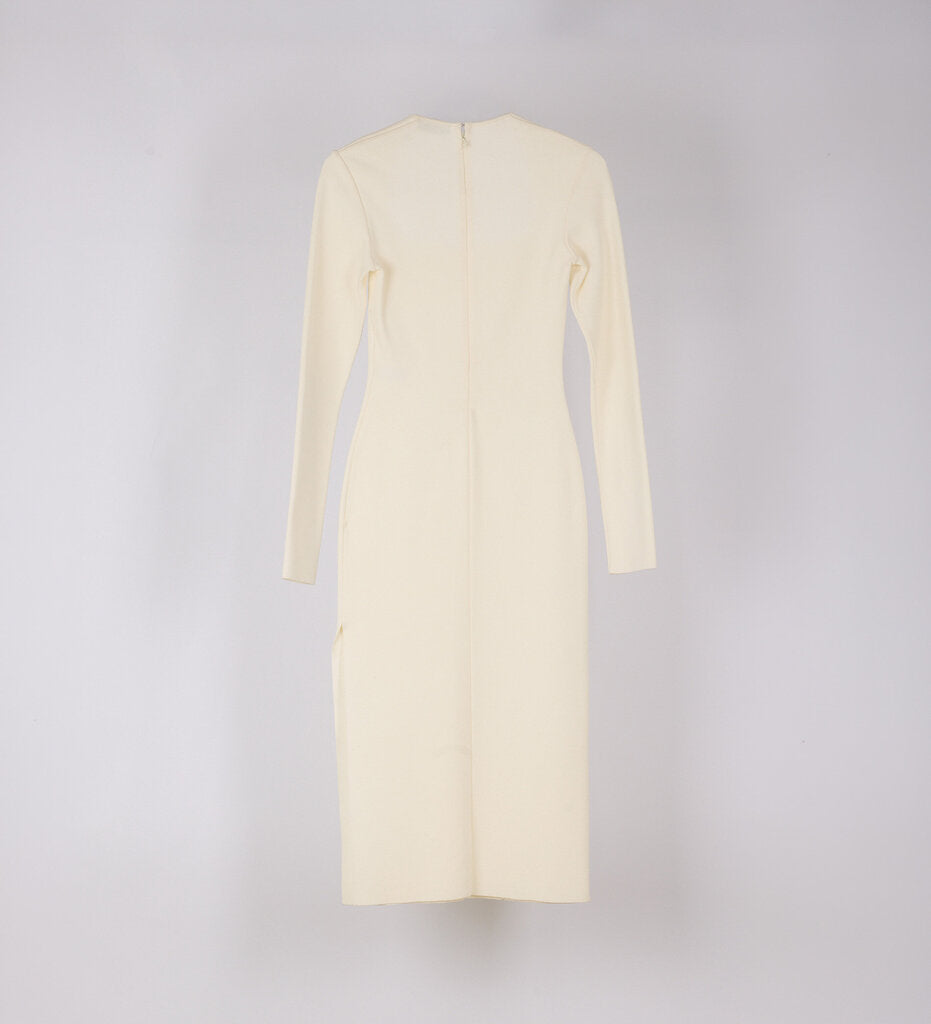 Mugler White Corset Knitted Midi Dress