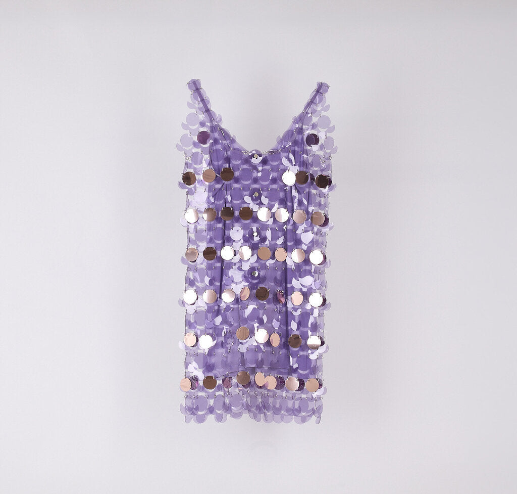 Paco Rabanne Purple Mirrored Sequin Dress
