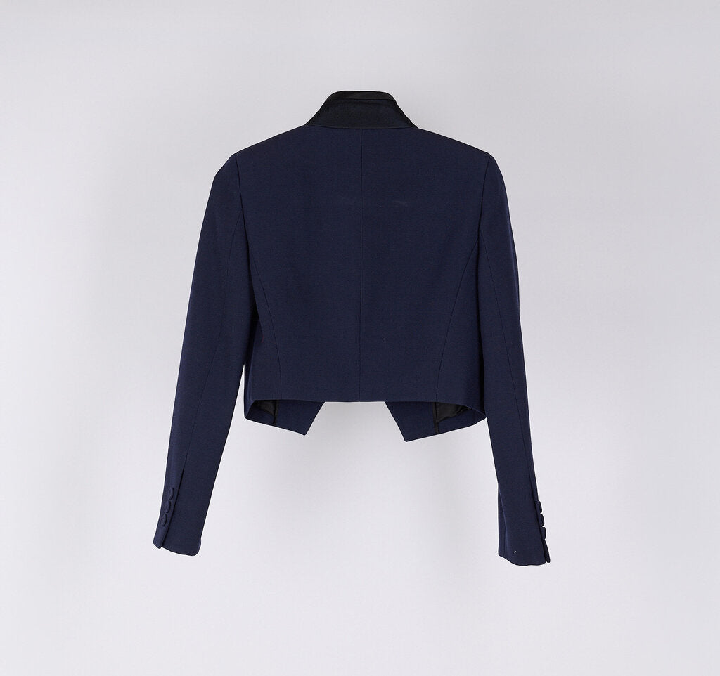 Fendi Navy Black Trim Bolero Jacket