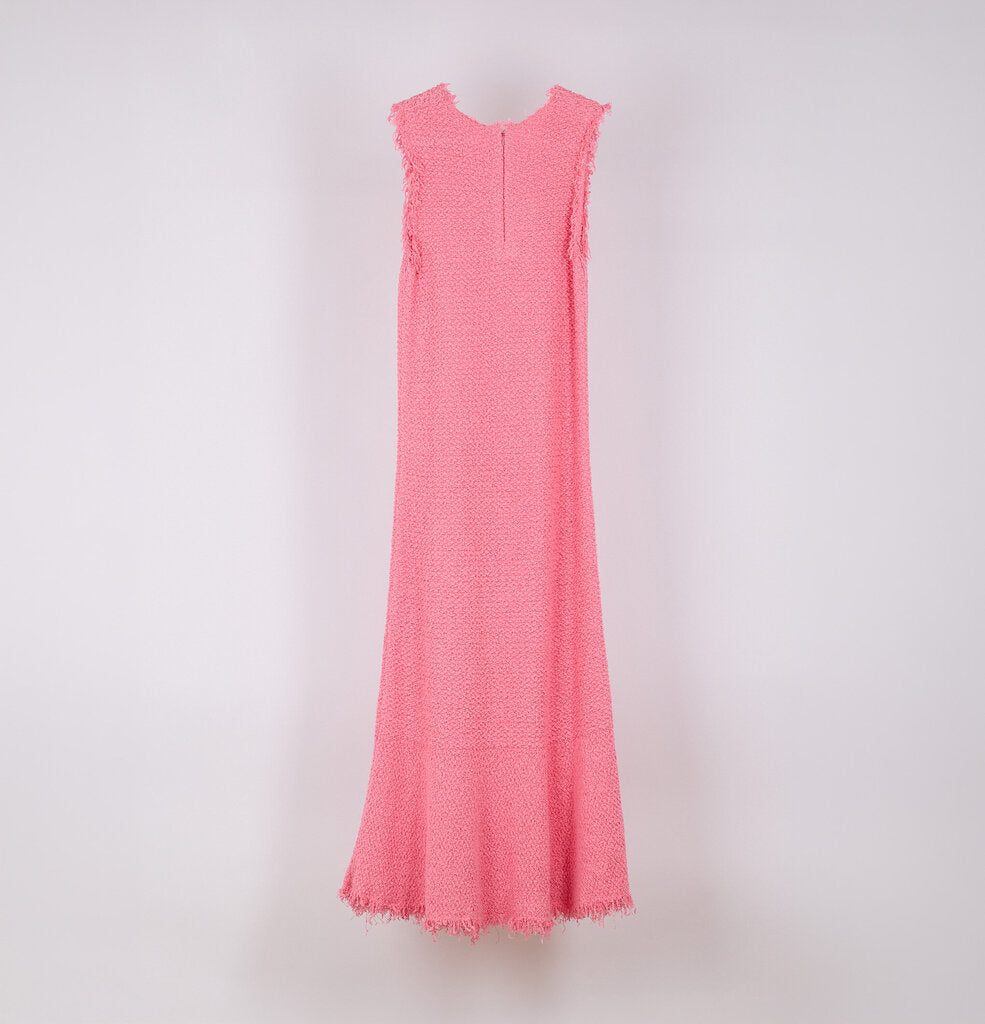 Jil Sander Boucle Knit Electric Pink Dress