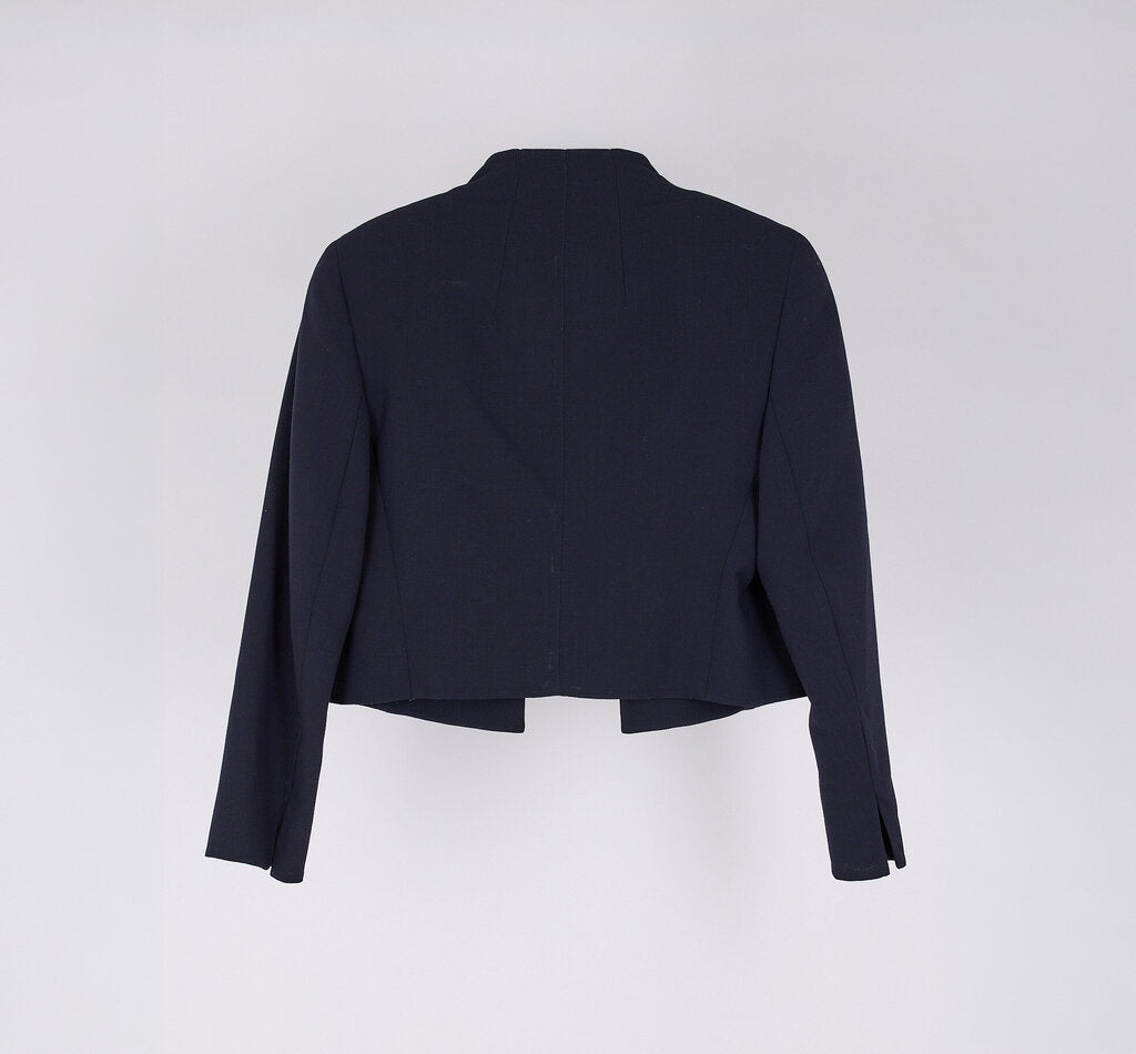 Akris Navy Wool Open Jacket