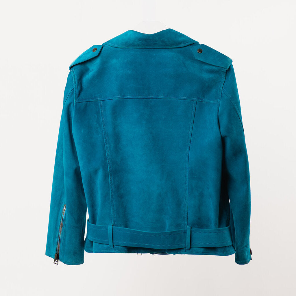 Tom Ford Sapphire Blue Suede Biker Jacket