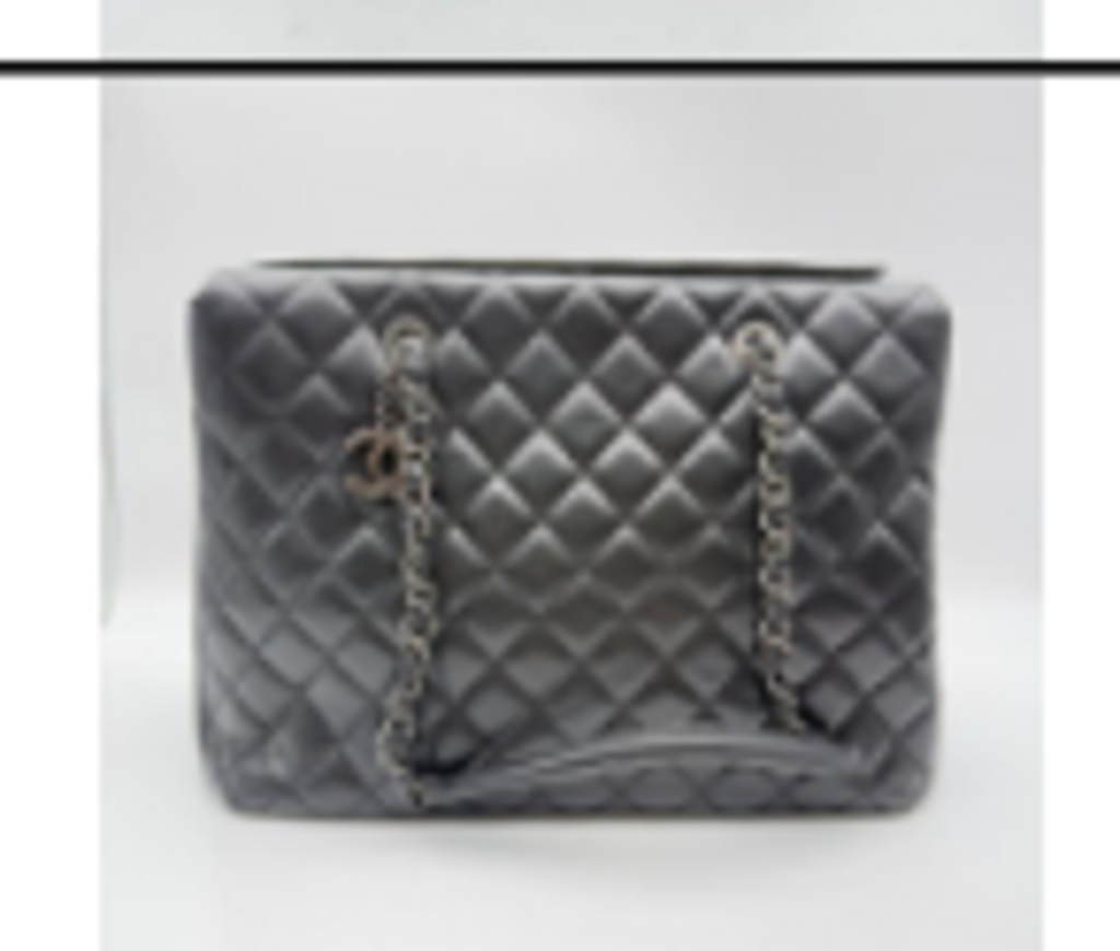 Gray Quilted Leather Shoulder Bag Tote