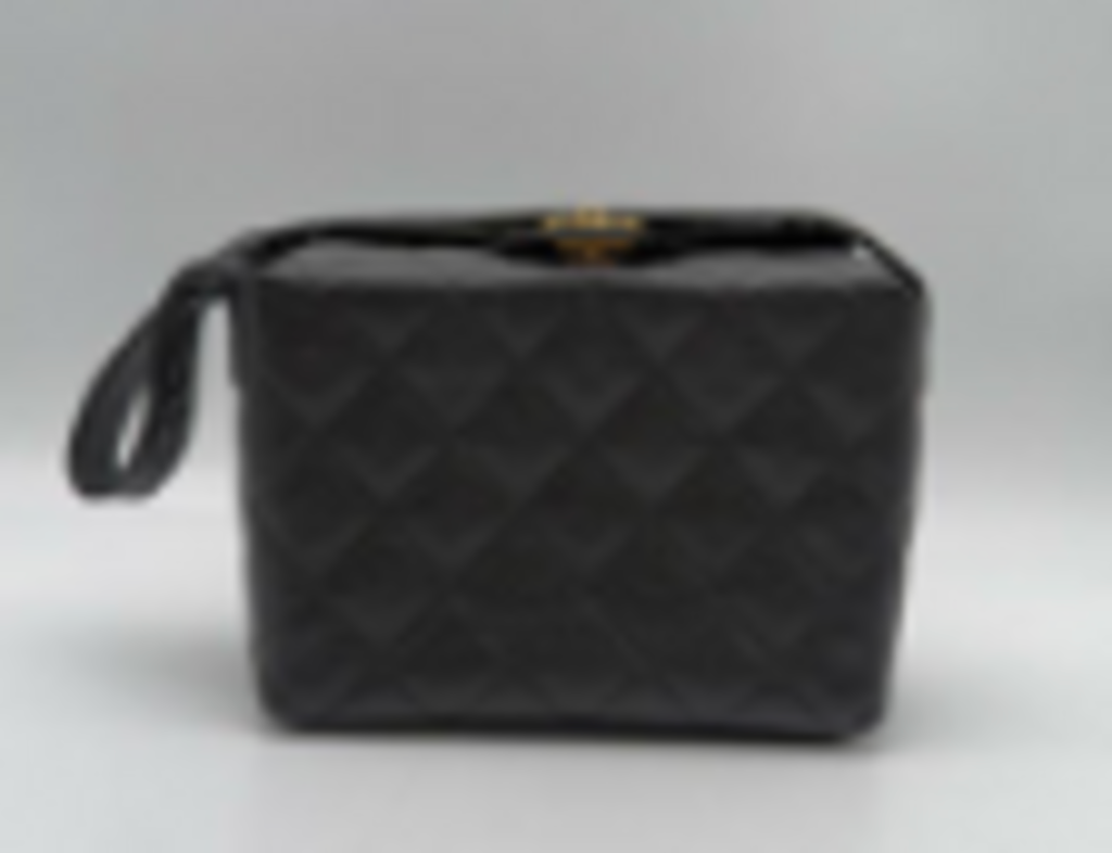 Chanel Vintage Black Quilted Square Shoulder Bag