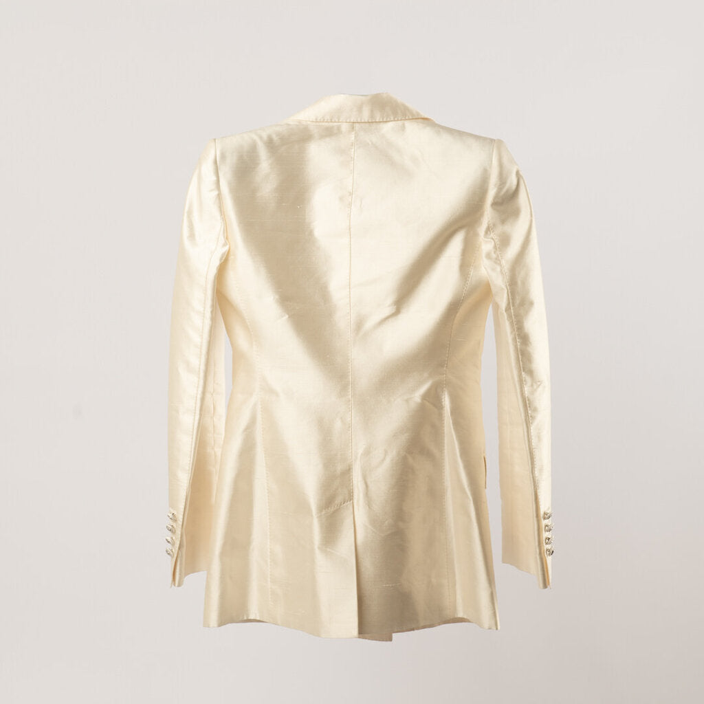 Dolce & Gabbana White Silk Blazer