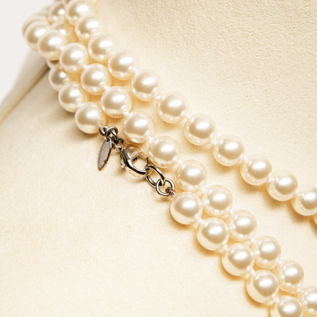 Chanel Double Strand Pearl Necklace