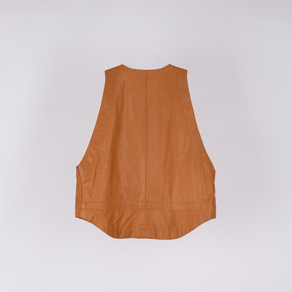 Hermes Brown Leather Vest