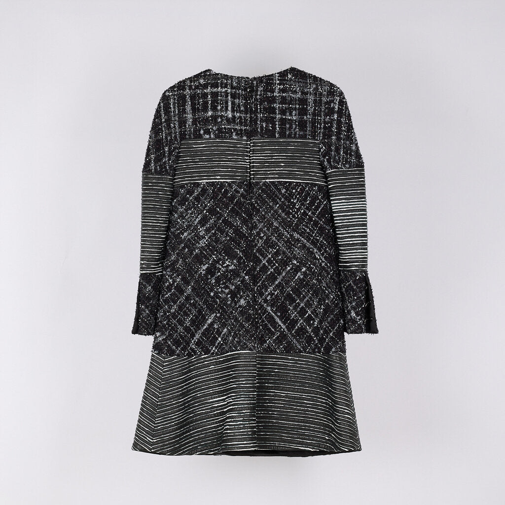 Chanel 2013 Runway Black & White Wool Tweed Dress