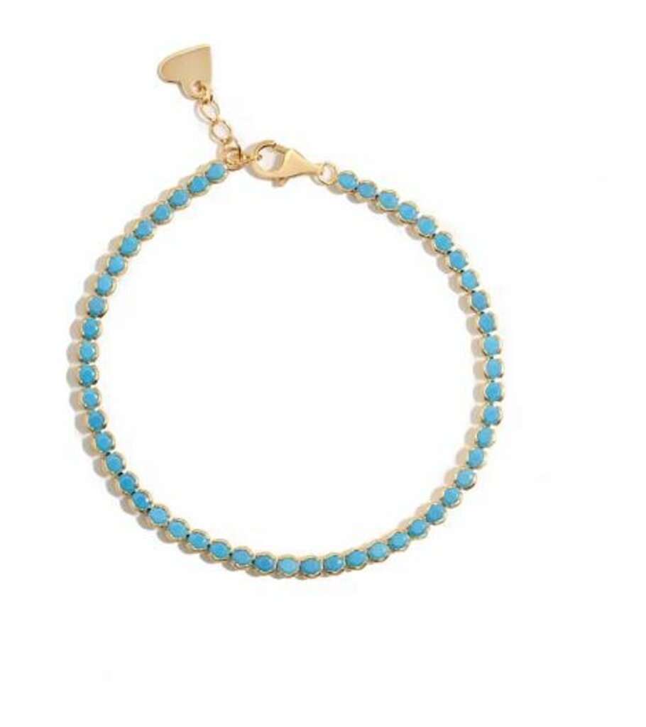 Round Bezel Turquoise Bracelet (jetsy)