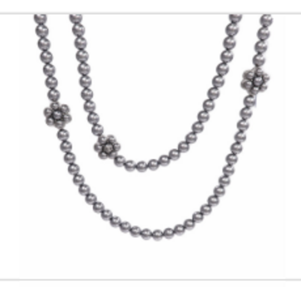 Gray Pearl PVC Layering Necklace