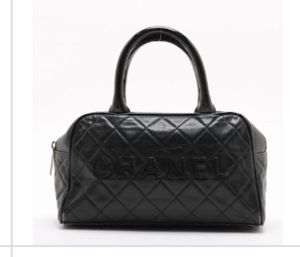 Black Quilted Boston Bag