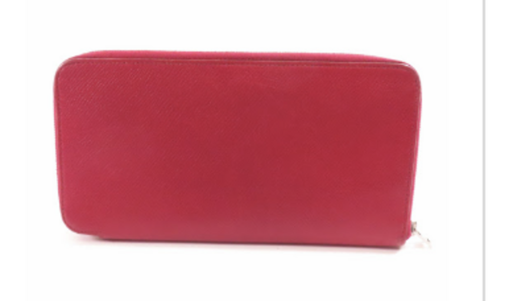 Red Epsom Silk in Silver Pouch