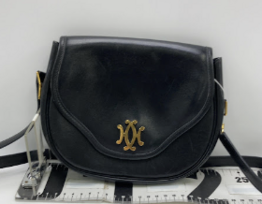 Vintage Black Leather Crossbody Bag