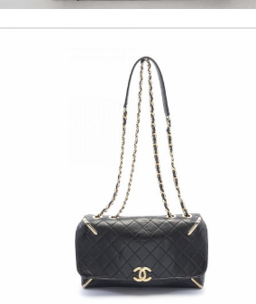 Black Sheep Skin Gold Corner Shoulder Bag