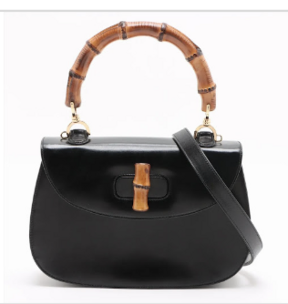 Black Bamboo Top Handle Bag