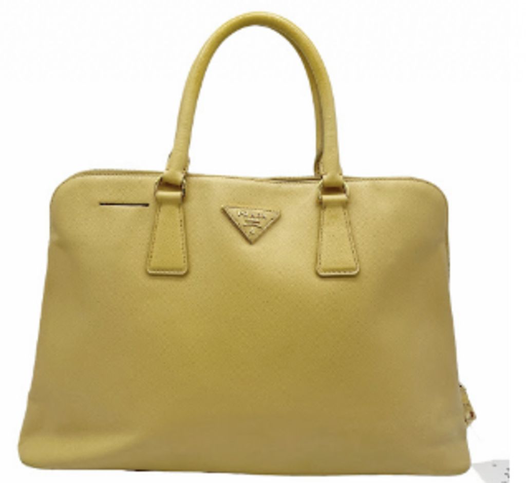 Yellow Saffiano Top Handle Bag
