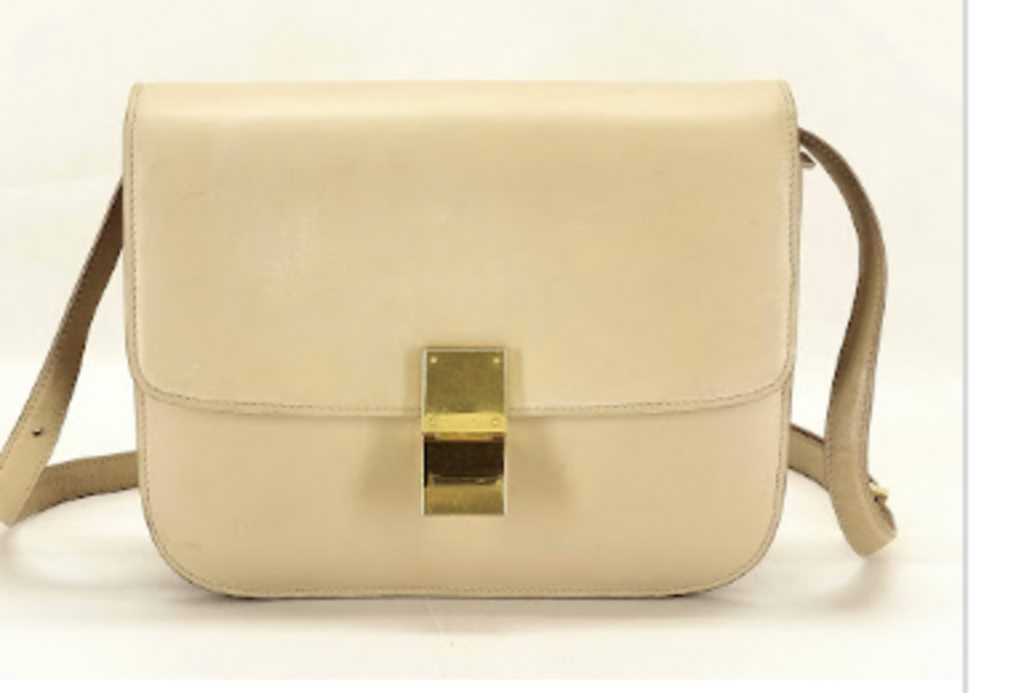 Cream Leather Box Bag