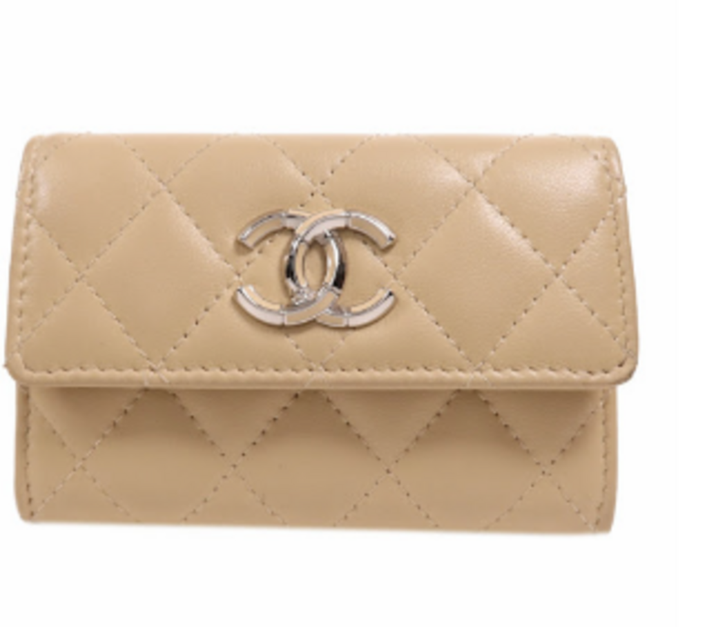 Beige Leather Card Case