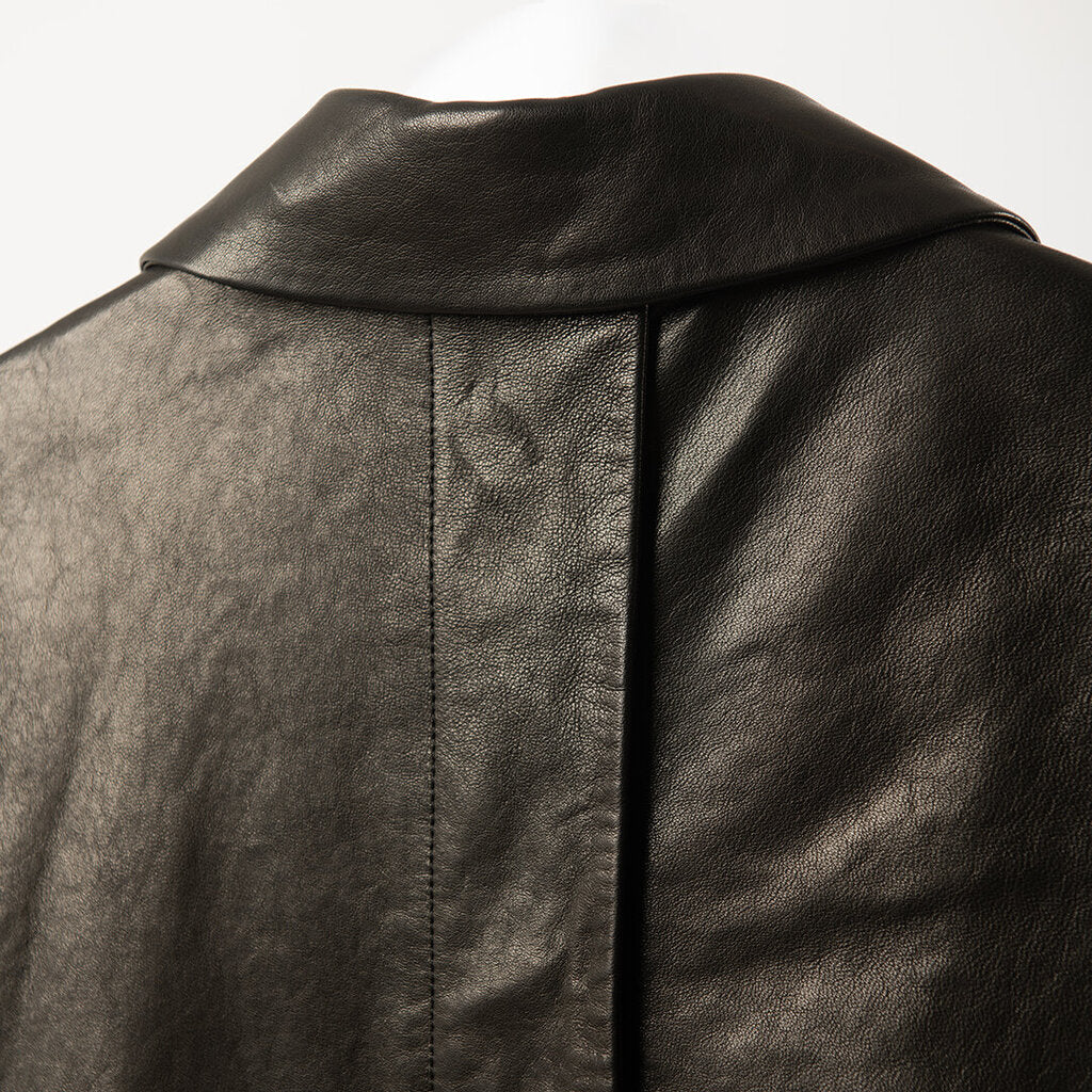 Proenza Black Leather Trench Coat