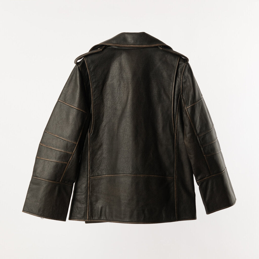 Malene Birger Distressed Leather Biker Jacket