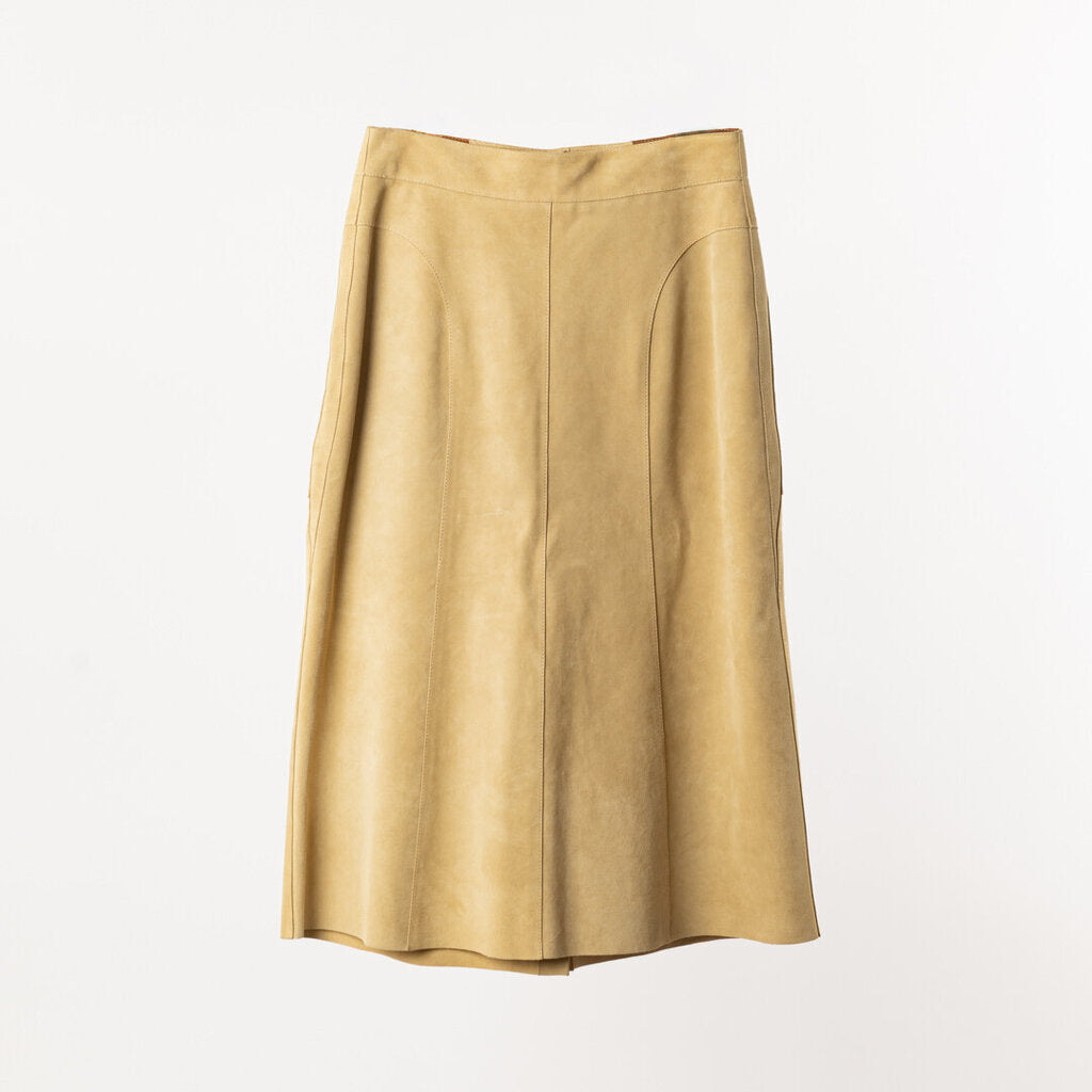 Chloe Suede Applique Midi Skirt (2020)